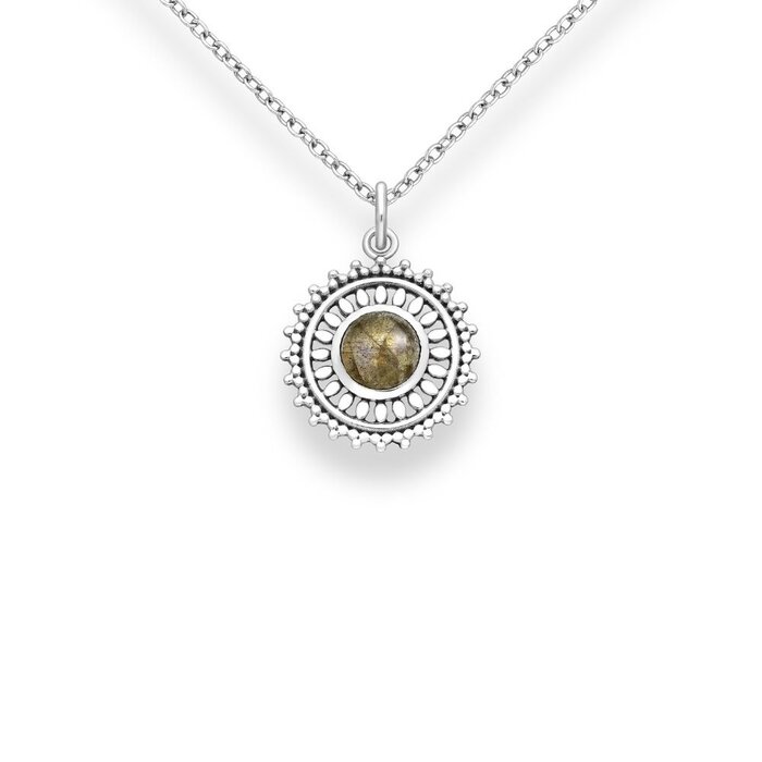 Ketting Flower Labradorite - 925 zilver