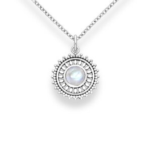 Ketting Flower Moonstone - 925 zilver