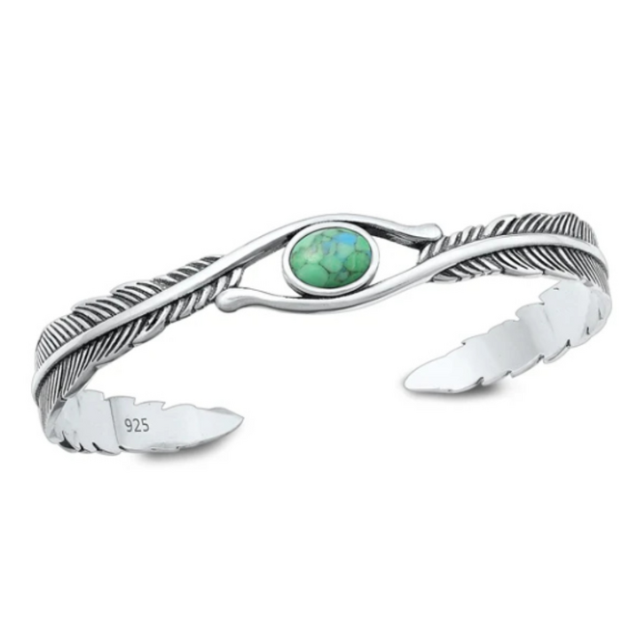 Armband Feather Turquoise - 925 zilver