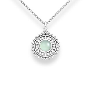 Ketting Flower Blue Chalcedony - 925 zilver