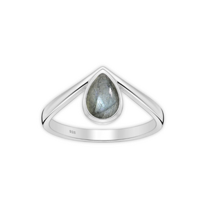 V-ring Labradoriet - 925 zilver