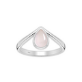 V-ring Rozenkwarts - 925 zilver