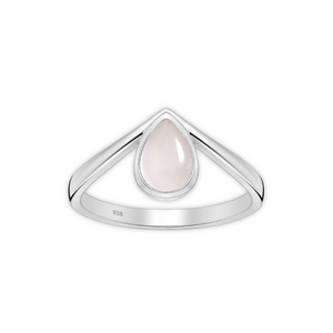 V-ring Rozenkwarts - 925 zilver