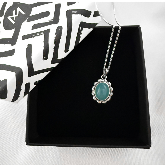 Naya Chalcedony ketting - 925 zilver