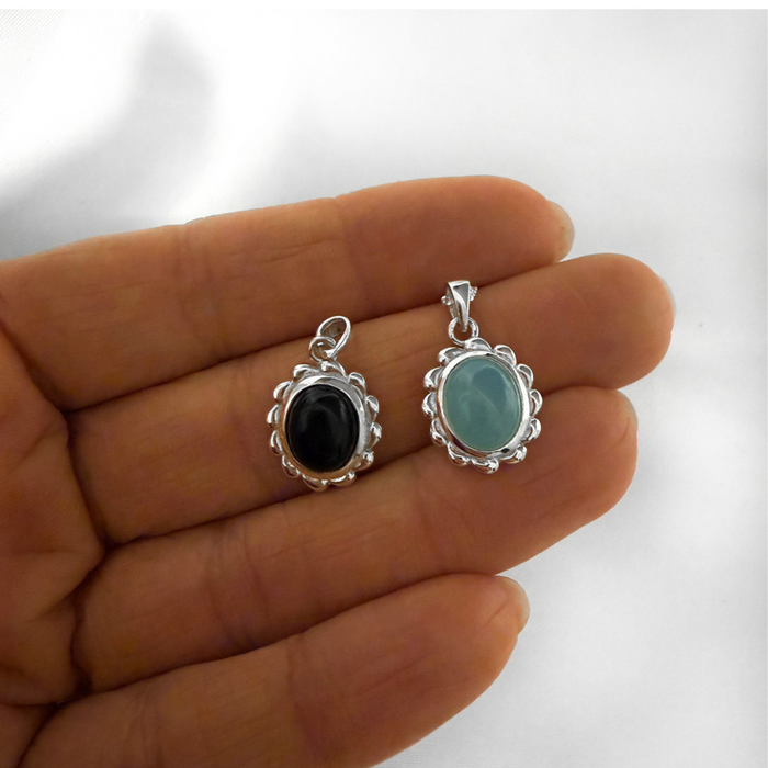 Naya Chalcedony ketting - 925 zilver