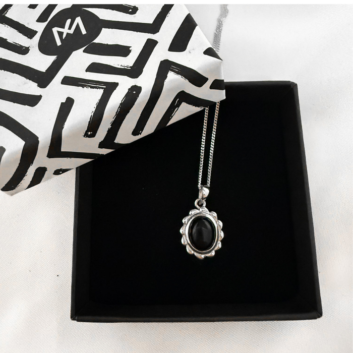 Naya Onyx ketting - 925 zilver