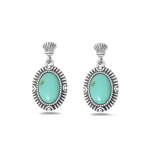 Turquoise Boho oorbellen - 925 zilver
