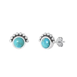 Turquoise Essence oorknopjes - 925 zilver