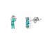 Turquoise Bar oorknopjes - 925 zilver