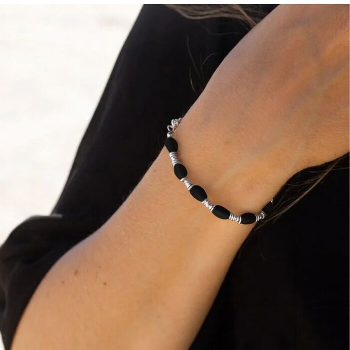 Juna Onyx armband - 925 zilver