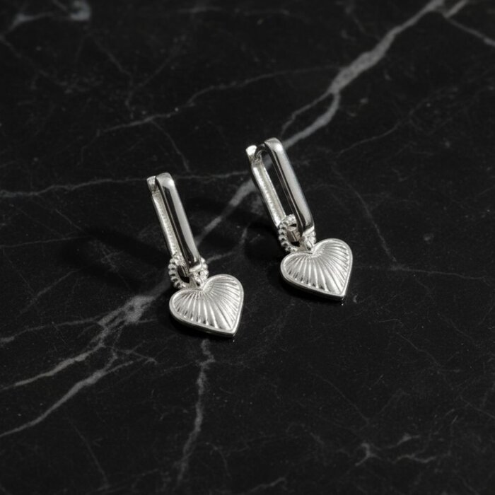 Icon Heart oorbellen - 925 zilver