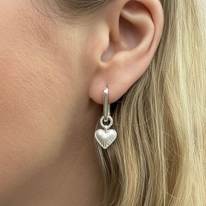 Icon Heart oorbellen - 925 zilver
