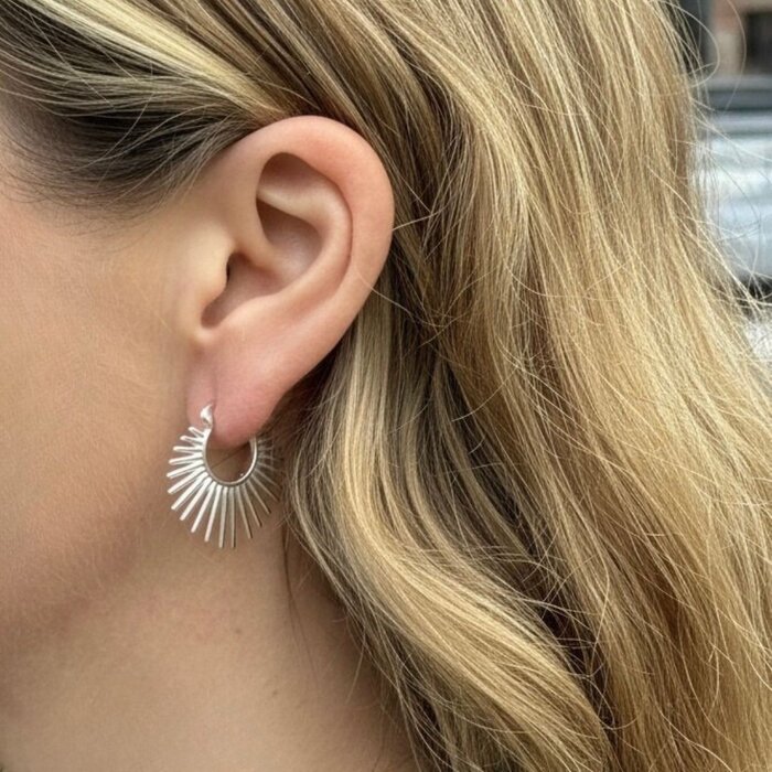 Sunray hoops - 925 zilver