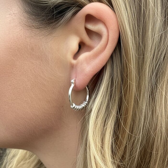 Flow oorringen - 925 zilver