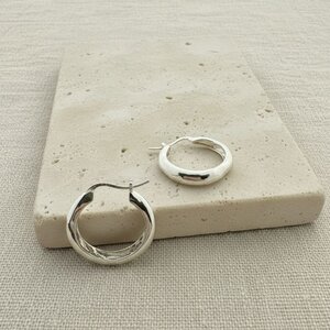 Textured hoops - 925 zilver