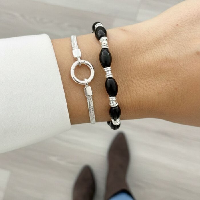 Juna Onyx armband - 925 zilver