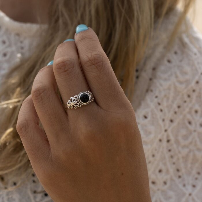 Spirx ring Onyx - 925 zilver