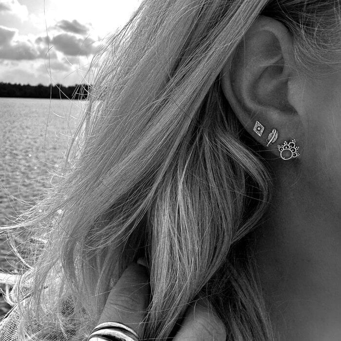 Sun & Leaf Oorbellenset – 925 zilver