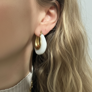 Muse oorbellen - Creme