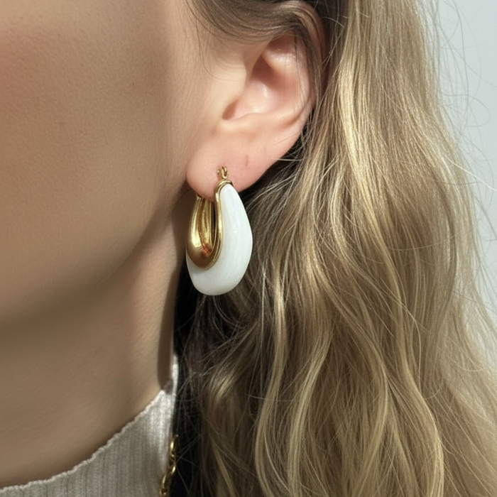 Muse oorbellen - Creme