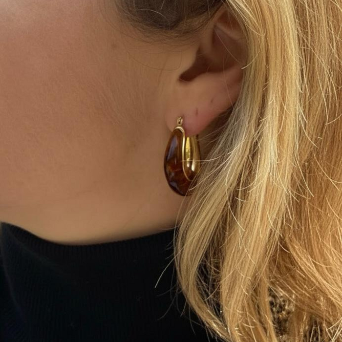 Muse oorbellen - Brown