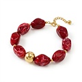 Bold Beads  Bracelet - Deep Red