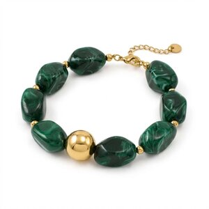 Bold Beads Bracelet - Emarald Green