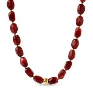 Bold Beads Necklace - Deep Red