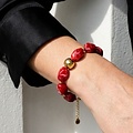 Bold Beads  Bracelet - Deep Red