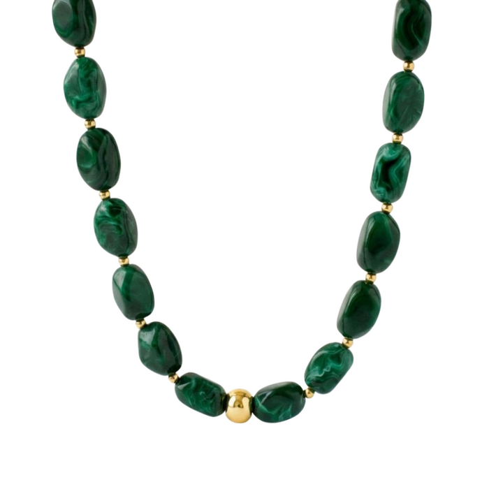 Bold Beads Necklace - Emarald Green