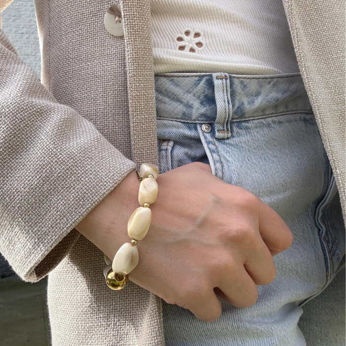 Bold Beads Bracelet - Soft Ivory