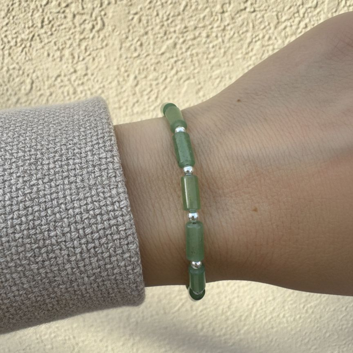 Green Quartz Flow armband - 925 zilver