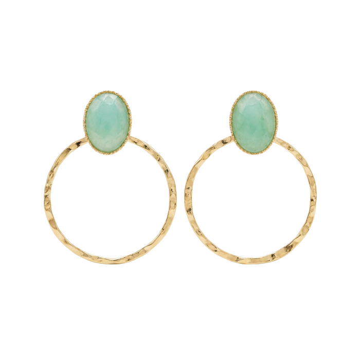 Caia oorbellen - Amazoniet