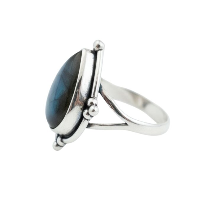 Labradorite Tear ring - 925 zilver