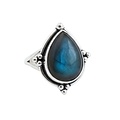 Labradorite Tear ring - 925 zilver