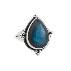 Labradorite Tear ring - 925 zilver
