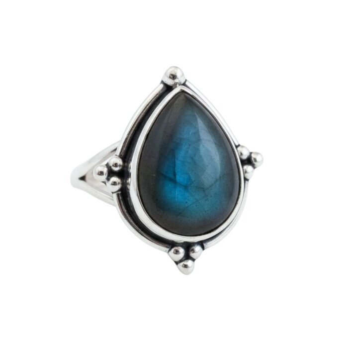 Labradorite Tear ring - 925 zilver