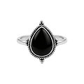 Onyx Drop ring - 925 zilver