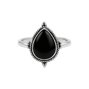 Onyx Drop ring - 925 zilver