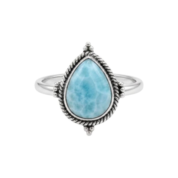 Larimar Drop ring - 925 zilver