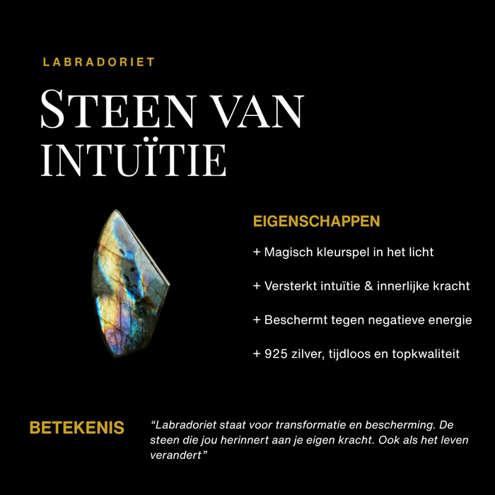 Ketting labradorite teardrop - 925 zilver