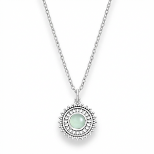 Ketting Flower Blue Chalcedony - 925 zilver