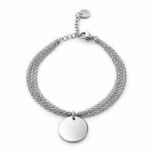 Engraved Coin armband -zilver