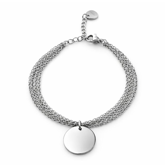 Engraved Coin armband -zilver