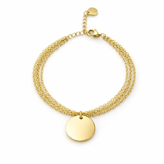Engraved Coin armband - goud