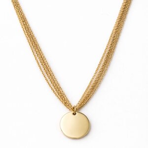Engraved Coin ketting - goud