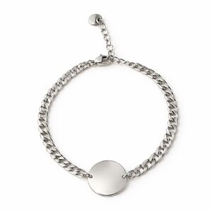 Bold Coin armband - zilver
