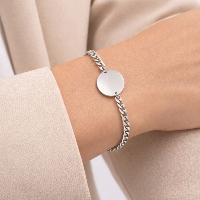 Bold Coin armband - zilver