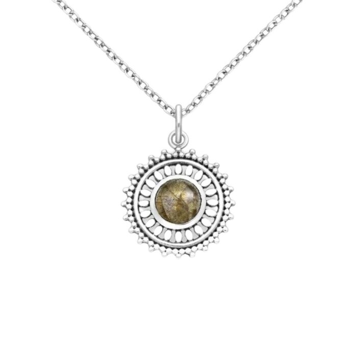 Ketting Flower Labradorite - 925 zilver