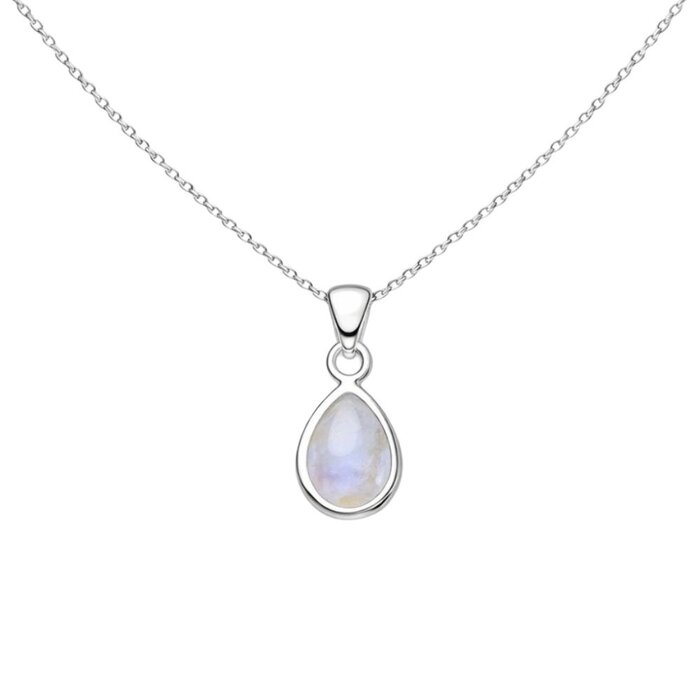 Ketting moonstone teardrop - 925 zilver